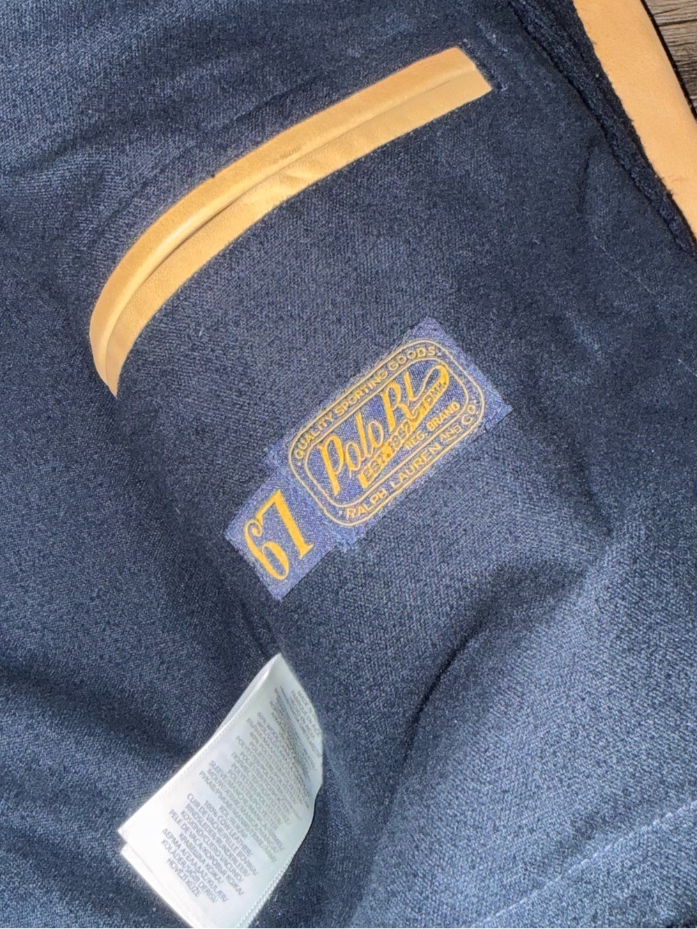 Polo Ralph Lauren navy gold wool letterman jacket - Picture 4 of 5